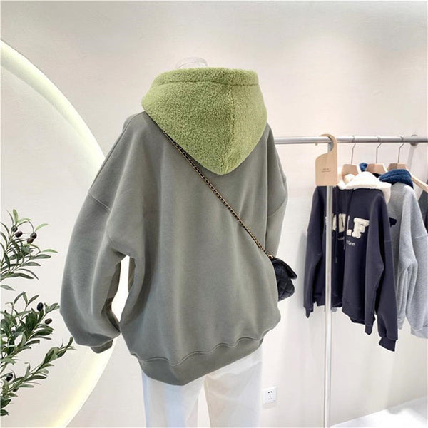 Suéter Hoodie Grueso Antipelusas para Invierno - Corte Holgado y Cómodo