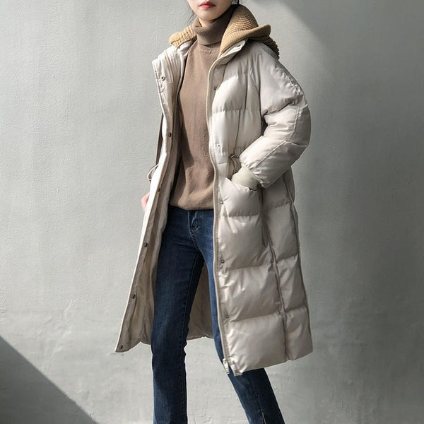 Chaqueta Acolchada Suelta con Capucha para Mujer