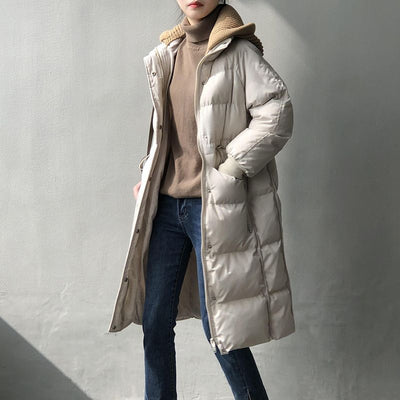 Chaqueta Acolchada Suelta con Capucha para Mujer