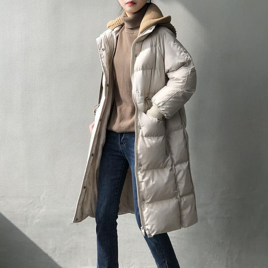 Chaqueta Acolchada Suelta con Capucha para Mujer