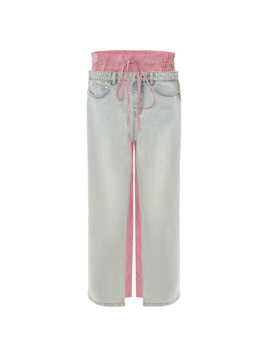 Jeans Rosa con Diseño Patchwork Cuadros para Mujer - Image 13