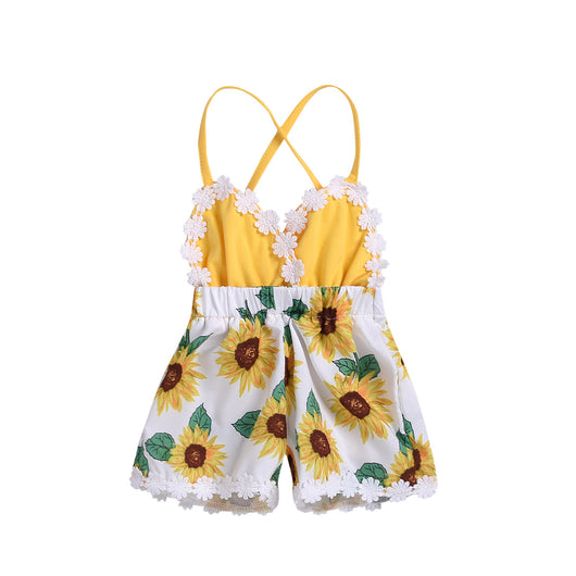 Jumpsuit Infantil Niña con Tirantes Girasol y Encaje