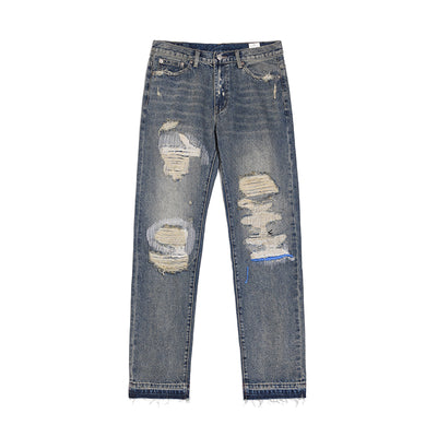 Jeans Rectos Havoc Blue Line Efecto Desgastado para Hombre - Image 3
