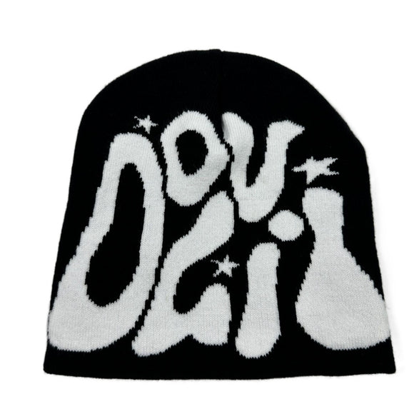 Gorro Tejido Retro con Letras Deportivas Jacquard