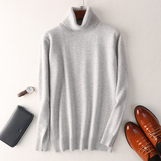 Suéter de Cuello Alto en Cachemira para Hombre - Otoño Invierno - Image 6