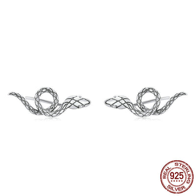 Aretes de Plata Esterlina con Diseño de Serpiente para Mujer - Image 9