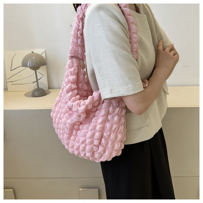Bolsa Axilar Plisada Clouds - Estilo Occidental Minimalista y Trendy - Image 9