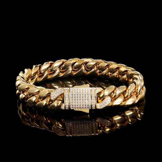 Pulsera de Acero Titanio y Oro 18k para Hombre