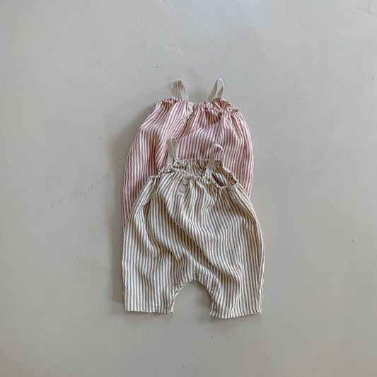 Enterizo Infantil de Tirantes con Rayas Verticales - Colección Verano