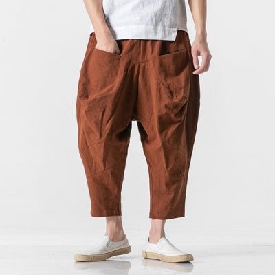 Pantalones Holgados de Algodón y Lino para Hombre - Image 3