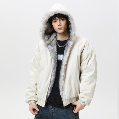 Chaqueta Acolchada de Algodón con Cuello de Forro Polar Retro para Hombre - Image 7