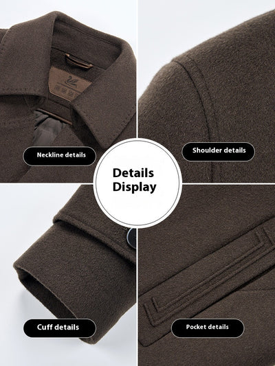 Abrigo de Lana Reversible para Hombre - Cuello de Traje Medio Largo - Image 44