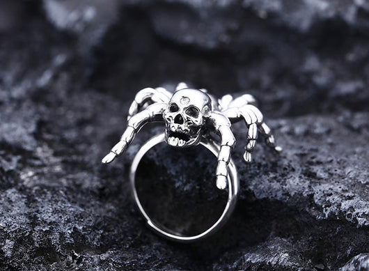 Anillo de Calavera Araña en Plata 925 Pulida - Image 11