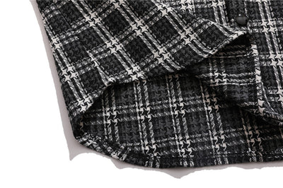 Camisa de Cuadros Hombre con Bordado de Letras - Manga Larga Suelta Estilo Urbano Otoño - Image 16