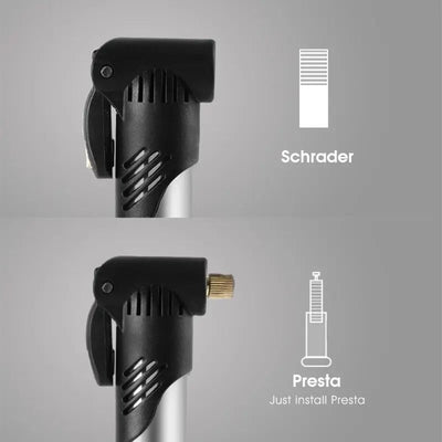 Bomba Portátil Mini para Bicicleta - Inflador Manual Compacto Válvulas Schrader y Presta - Image 3