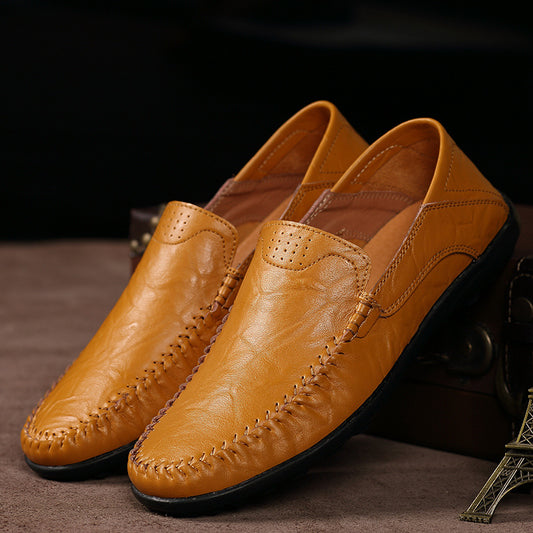Zapatos Casuales de Cuero para Hombre Estilo Británico Ligeros y Versátiles