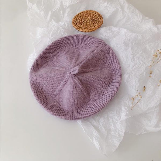Boina Infantil de Punto Suave - Gorro Bebé Otoño en Colores Lisos - Image 5