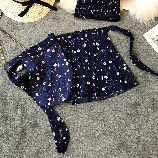 Conjunto de Dos Piezas Tipo Tubo Escote Corto Playa