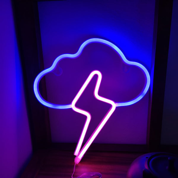 Letrero Neón Nubes y Relámpagos para Pared