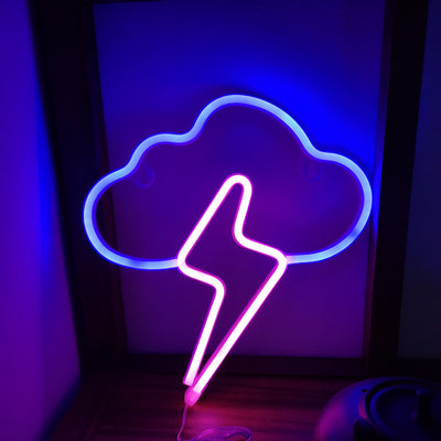 Letrero Neón Nubes y Relámpagos para Pared