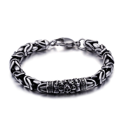 Pulsera de Cadena Trenzada Gótica Skeleton Punk Metal para Hombre - Image 11