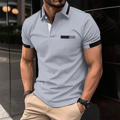 Polo Casual Hombre con Bolsillo Decorativo y Solapa - Camisa Business - Image 12