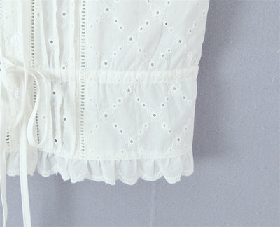 Conjunto de Blusa sin Mangas Bordada y Culotte de Algodón - Image 31