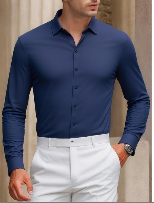 Camisa Casual de Manga Larga Antiedad para Hombre - Verano - Image 3