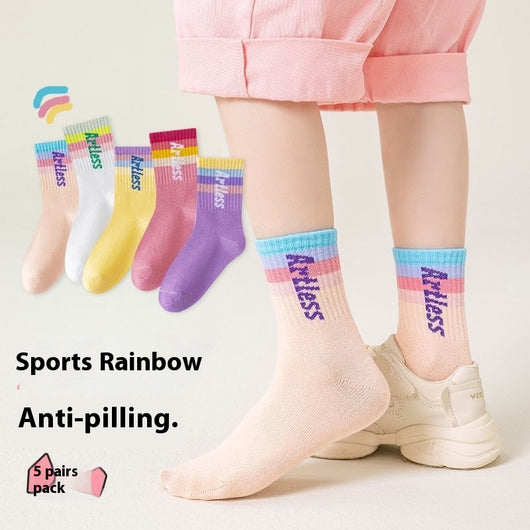 Calcetines Tubo Infantiles Transpirables Primavera Verano - Image 17