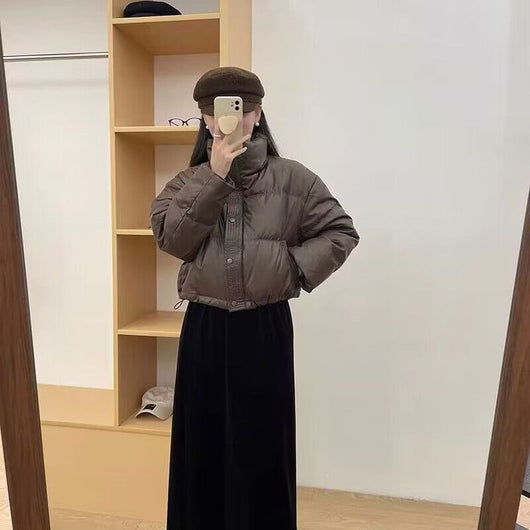 Chaqueta Acolchada de Cuero PU sin Lavado - Abrigo Corto Grueso para Mujer - Image 14