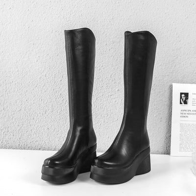 Botas de Plataforma en Cuero Genuino para Mujer - Image 4