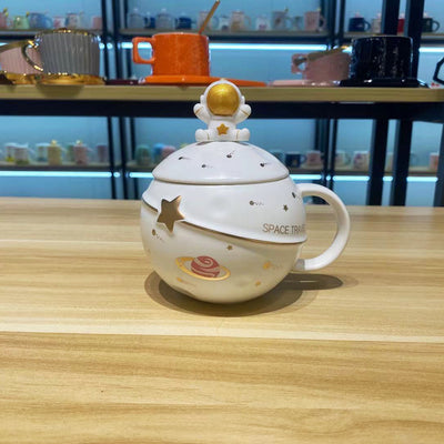 Taza Cerámica Astronauta con Tapa y Cuchara - Diseño Planeta - Image 18