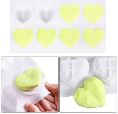 Molde de Silicona para Pastel en Forma de Corazón Diamante - 8 Piezas - Image 11