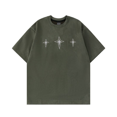Playera Suelta de Cuello Redondo con Estampado Asterismo para Hombre - Image 3