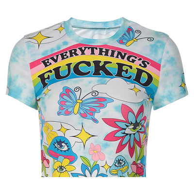Blusa Estampada Cuello Redondo Slim Fit Corta - Image 16