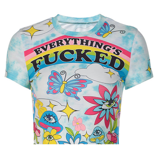 Blusa Estampada Cuello Redondo Slim Fit Corta - Image 16