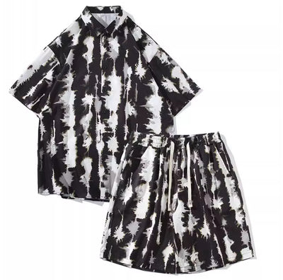 Camisa Suelta Tie-Dye con Estampado Floral para Hombre - Image 8