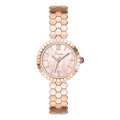 Reloj de Cuarzo Dorado Rosa Elegante y Compacto - Image 5