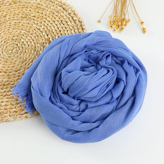 Pañuelo Artístico de Algodón y Lino en Colores Puros para Mujer - Image 15
