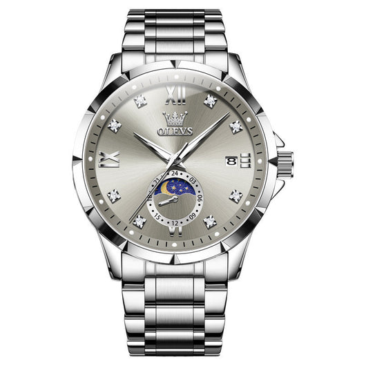 Reloj de Cuarzo para Hombre con Diamantes y Calendario - Elegancia Ejecutiva - Image 16