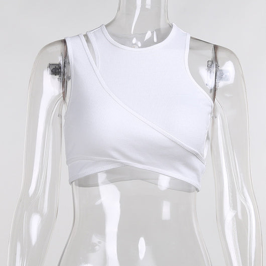 Crop Top Ajustado Cuello Redondo para Mujer - Image 11