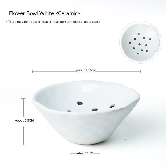 Cuenco Cerámica Zen con Flores Caladas Estilo Chino