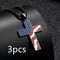 Flag Cross Necklace Negro 2pcs