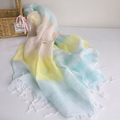 Pañuelo Ligero de Algodón y Lino para Primavera Verano - Image 11