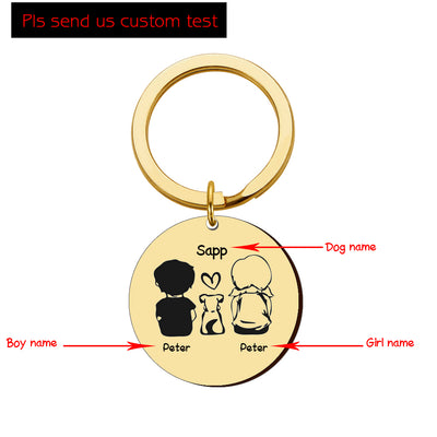 Llavero Redondo Personalizado con Nombre de Mascota para Toda la Familia - Image 3