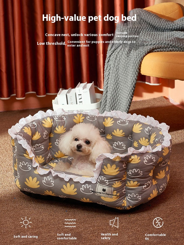 Sofá Cama para Perros Desmontable y Lavable Cuatro Estaciones