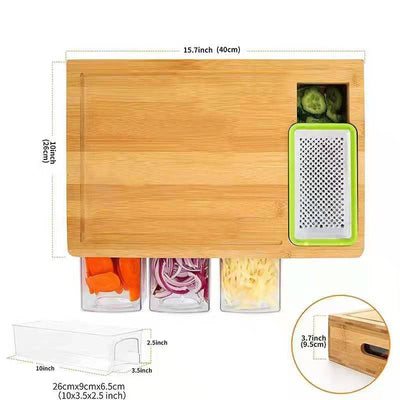 Tabla de Corte Multifuncional de Bambú con Caja de Almacenamiento - Image 2