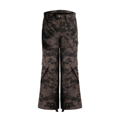 Pantalón de Trabajo Vintage Desgastado con Múltiples Bolsillos en Cuero - Image 5