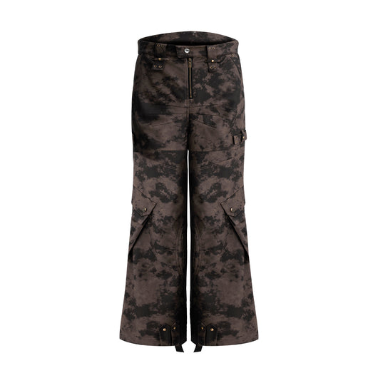 Pantalón de Trabajo Vintage Desgastado con Múltiples Bolsillos en Cuero - Image 5
