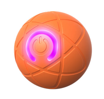 Upgraded blue electric jumping ball for pets with a yellow power button, made of chewable silicone, on a white pedestal. - Image 12